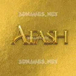 afash in All Gold style - 3D name wallpaper
