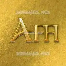 affi in All Gold style - 3D name wallpaper