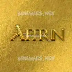 affrin in All Gold style - 3D name wallpaper