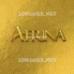 afrina in All Gold style - 3D name wallpaper