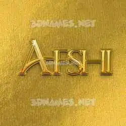 afshi in All Gold style - 3D name wallpaper