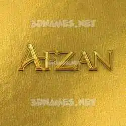 afzan in All Gold style - 3D name wallpaper