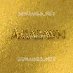 agabawn in All Gold style - 3D name wallpaper