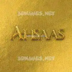ahsaas in All Gold style - 3D name wallpaper