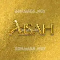 aisah in All Gold style - 3D name wallpaper