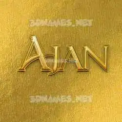 ajan in All Gold style - 3D name wallpaper