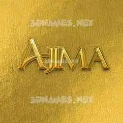 ajima in All Gold style - 3D name wallpaper