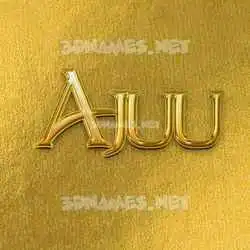 ajuu in All Gold style - 3D name wallpaper
