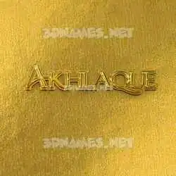 akhlaque in All Gold style - 3D name wallpaper
