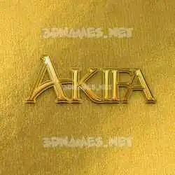 akifa in All Gold style - 3D name wallpaper