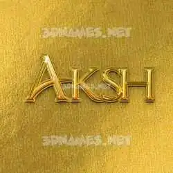 aksh in All Gold style - 3D name wallpaper
