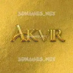 akvir in All Gold style - 3D name wallpaper