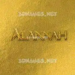 alannah in All Gold style - 3D name wallpaper