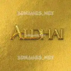 aldhai in All Gold style - 3D name wallpaper