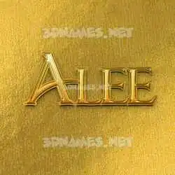 alee in All Gold style - 3D name wallpaper