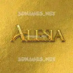 alesia in All Gold style - 3D name wallpaper