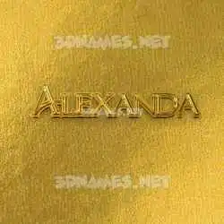 alexanda in All Gold style - 3D name wallpaper