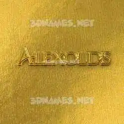 alexoudis in All Gold style - 3D name wallpaper