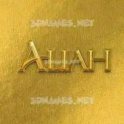aliah in All Gold style - 3D name wallpaper