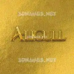 aligull in All Gold style - 3D name wallpaper