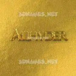 alihyder in All Gold style - 3D name wallpaper