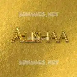 alishaa in All Gold style - 3D name wallpaper