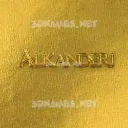 alkanderi in All Gold style - 3D name wallpaper