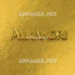 alkandri in All Gold style - 3D name wallpaper