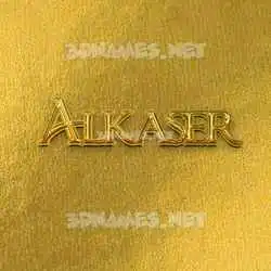 alkaser in All Gold style - 3D name wallpaper