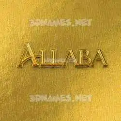 allaba in All Gold style - 3D name wallpaper