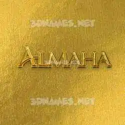 almaha in All Gold style - 3D name wallpaper