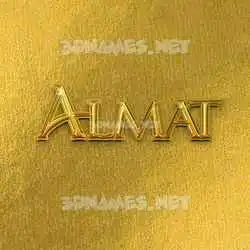 almat in All Gold style - 3D name wallpaper