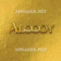 aloooy in All Gold style - 3D name wallpaper