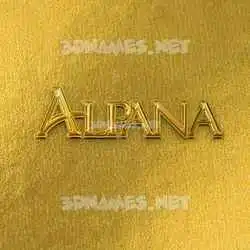 alpana in All Gold style - 3D name wallpaper
