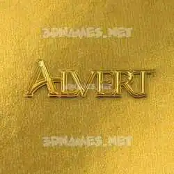 alvert in All Gold style - 3D name wallpaper