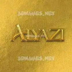 alyazi in All Gold style - 3D name wallpaper