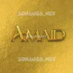 amaid in All Gold style - 3D name wallpaper