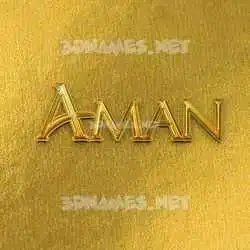 aman in All Gold style - 3D name wallpaper