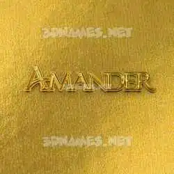amander in All Gold style - 3D name wallpaper