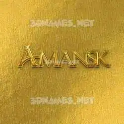 amansk in All Gold style - 3D name wallpaper
