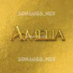 amelia in All Gold style - 3D name wallpaper