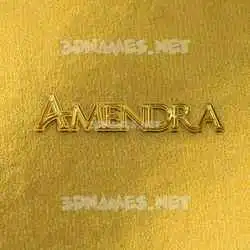 amendra in All Gold style - 3D name wallpaper