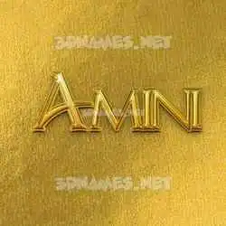 amini in All Gold style - 3D name wallpaper