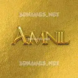 amnil in All Gold style - 3D name wallpaper