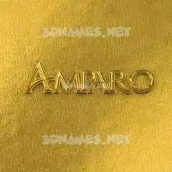 amparo in All Gold style - 3D name wallpaper