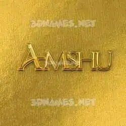 amshu in All Gold style - 3D name wallpaper