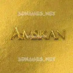 amsikan in All Gold style - 3D name wallpaper