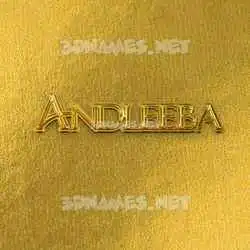andleeba in All Gold style - 3D name wallpaper