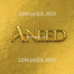 aneed in All Gold style - 3D name wallpaper