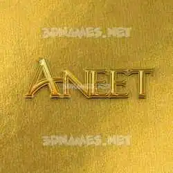 aneet in All Gold style - 3D name wallpaper